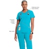 image:imageCherokee Infinity Scrub Top for Women Mock Wrap StretchTurquoise