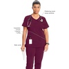 image:imageCherokee Infinity Scrub Top for Women Mock Wrap StretchWine