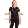 image:imageCherokee Infinity Scrubs for Women VNeck 4 Way Stretch 3 Pocket Scrub TopBlack