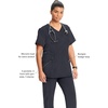 image:imageCherokee Infinity Scrubs for Women VNeck 4 Way Stretch 3 Pocket Scrub TopPewter