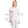 image:imageCherokee Infinity Scrubs for Women VNeck 4 Way Stretch 3 Pocket Scrub TopWhite