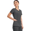 image:imageCherokee Infinity Womens Round Neck Scrub Top with 3 PocketsBlack