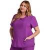 image:imageCherokee Infinity Womens Round Neck Scrub Top with 3 PocketsBright Violet