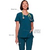 image:imageCherokee Infinity Womens Round Neck Scrub Top with 3 PocketsCaribbean Blue