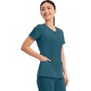 image:imageCherokee Infinity Womens Round Neck Scrub Top with 3 PocketsCaribbean Blue