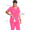 image:imageCherokee Infinity Womens Round Neck Scrub Top with 3 PocketsCarmine Pink