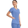 image:imageCherokee Infinity Womens Round Neck Scrub Top with 3 PocketsCiel