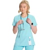 image:imageCherokee Infinity Womens Round Neck Scrub Top with 3 PocketsCloud Blue