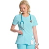 image:imageCherokee Infinity Womens Round Neck Scrub Top with 3 PocketsCloud Blue