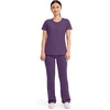 image:imageCherokee Infinity Womens Round Neck Scrub Top with 3 PocketsEggplant