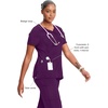 image:imageCherokee Infinity Womens Round Neck Scrub Top with 3 PocketsEggplant