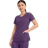 image:imageCherokee Infinity Womens Round Neck Scrub Top with 3 PocketsEggplant