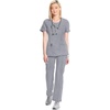 image:imageCherokee Infinity Womens Round Neck Scrub Top with 3 PocketsGrey