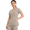 image:imageCherokee Infinity Womens Round Neck Scrub Top with 3 PocketsKhaki