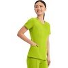 image:imageCherokee Infinity Womens Round Neck Scrub Top with 3 PocketsLime Time