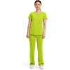 image:imageCherokee Infinity Womens Round Neck Scrub Top with 3 PocketsLime Time