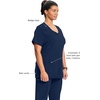 image:imageCherokee Infinity Womens Round Neck Scrub Top with 3 PocketsNavy