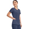 image:imageCherokee Infinity Womens Round Neck Scrub Top with 3 PocketsNavy