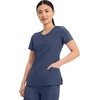 image:imageCherokee Infinity Womens Round Neck Scrub Top with 3 PocketsNavy