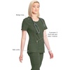 image:imageCherokee Infinity Womens Round Neck Scrub Top with 3 PocketsOlive