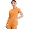 image:imageCherokee Infinity Womens Round Neck Scrub Top with 3 PocketsOrange Sunrise