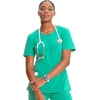 image:imageCherokee Infinity Womens Round Neck Scrub Top with 3 PocketsPalm Leaf