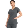 image:imageCherokee Infinity Womens Round Neck Scrub Top with 3 PocketsPewter