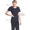 image:imageCherokee Infinity Womens Round Neck Scrub Top with 3 PocketsPewter