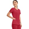 image:imageCherokee Infinity Womens Round Neck Scrub Top with 3 PocketsRed