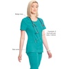 image:imageCherokee Infinity Womens Round Neck Scrub Top with 3 PocketsTeal Blue