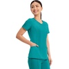 image:imageCherokee Infinity Womens Round Neck Scrub Top with 3 PocketsTeal Blue