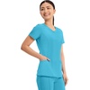 image:imageCherokee Infinity Womens Round Neck Scrub Top with 3 PocketsTurquoise