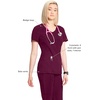 image:imageCherokee Infinity Womens Round Neck Scrub Top with 3 PocketsWine