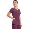 image:imageCherokee Infinity Womens Round Neck Scrub Top with 3 PocketsWine