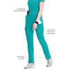 image:imageCherokee Infinity Womens Scrub Pant Mid Rise Tapered Leg Scrubs BottomsTeal Blue