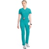 image:imageCherokee Infinity Womens Scrub Pant Mid Rise Tapered Leg Scrubs BottomsTeal Blue