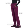 image:imageCherokee Infinity Womens Scrub Pant Mid Rise Tapered Leg Scrubs BottomsWine