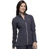 image:imageCherokee Statement Warm Up Womens Scrubs Jacket Zip FrontPewter