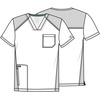 image:imageCherokee WW Revolution Scrubs For Men VNeck Mesh Yoke 2 PocketsBlack