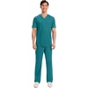 image:imageCherokee WW Revolution Scrubs For Men VNeck Mesh Yoke 2 PocketsTeal Blue