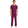 image:imageCherokee WW Revolution Scrubs For Men VNeck Mesh Yoke 2 PocketsWine