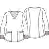 image:imageCherokee Women Scrubs Top Workwear Revolution Tech Long Sleeve VNeck WW855ABPewter