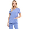 image:imageCherokee iFlex V Neck Scrub Top for Women 4 Pockets Contemporary FitCiel Blue