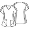 image:imageCherokee iFlex V Neck Scrub Top for Women 4 Pockets Contemporary FitNavy