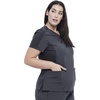 image:imageCherokee iFlex V Neck Scrub Top for Women 4 Pockets Contemporary FitPewter