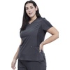 image:imageCherokee iFlex V Neck Scrub Top for Women 4 Pockets Contemporary FitPewter