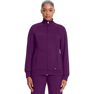 image:imageCherokee Infinity Scrub Jacket for Women Zip Front Contemporary FitEggplant