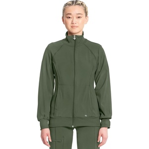 image:imageCherokee Infinity Scrub Jacket for Women Zip Front Contemporary FitOlive