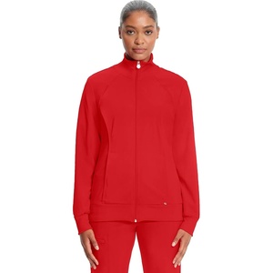 image:imageCherokee Infinity Scrub Jacket for Women Zip Front Contemporary FitRed