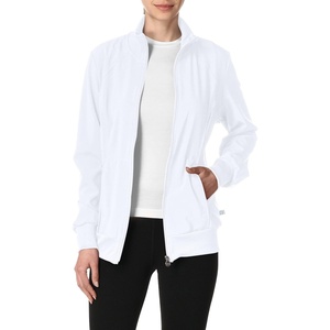 image:imageCherokee Infinity Scrub Jacket for Women Zip Front Contemporary FitWhite
